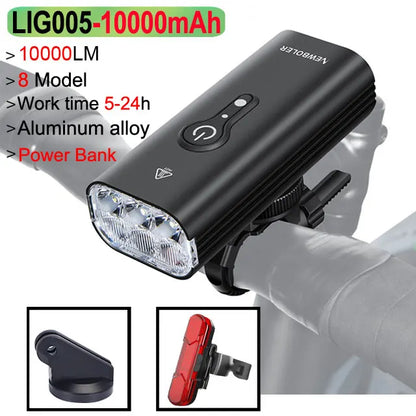 NEWBOLER 10000mAh Smart Bicycle Light Front 10000LM Bike Light Waterproof USB Charging MTB Road Cycling Lamp Bike Accessories Beauty World Shop