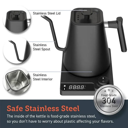1200W Gooseneck Electric Kettle with Temperature Control Electric Kettle for Coffee and Tea Kettle Coffee Pot 110v/220v Beauty World Shop