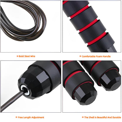 1PCS The New Jump Rope Steel Wire Skipping Exercise Adjustable Jumping Fitness Workout Training Home Sport Equipment Tangle-Free Beauty World Shop