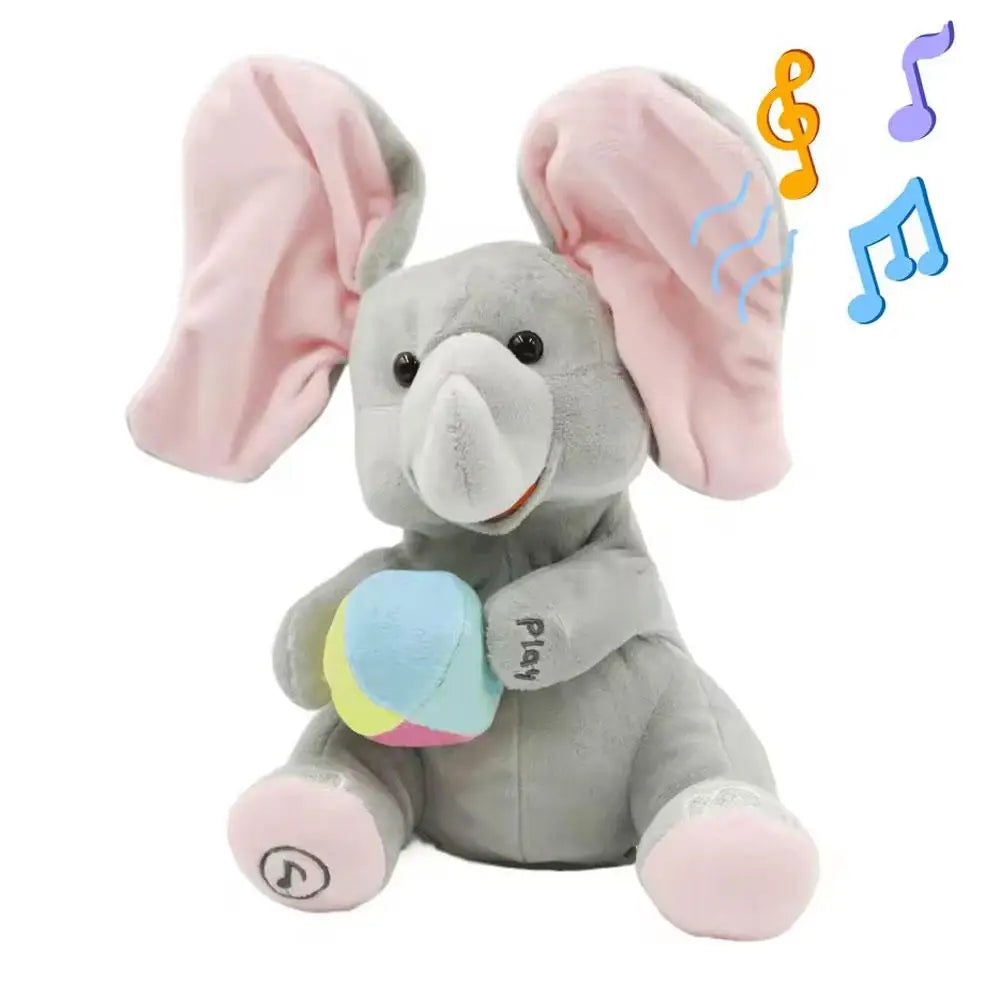 Hide-And-Seek Elephant Plush Toy Baby Interactive Singing Musical Toy For Soothing Children Head Up Training Toys Children Gift Beauty World Shop