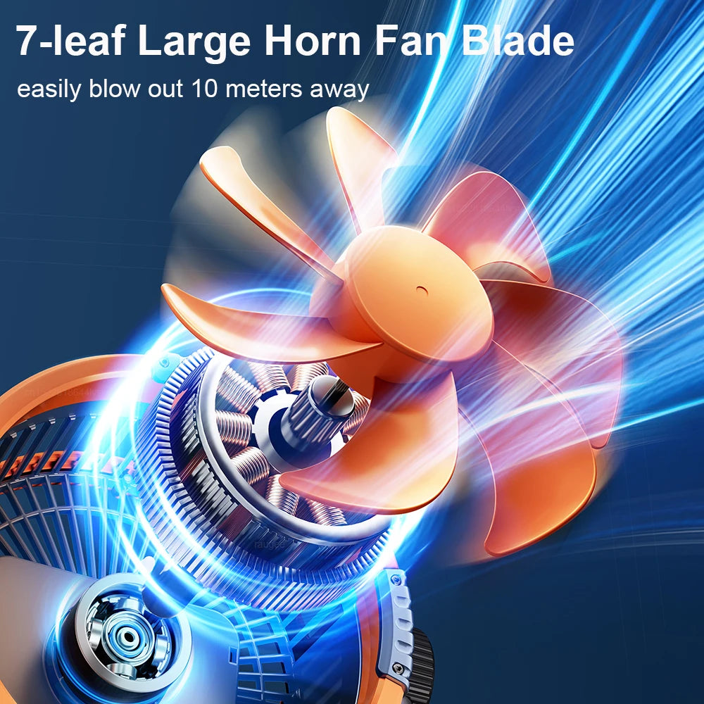 Camping Fan 20000mAh Rechargeable Portable Outdoor Camping Fan Air Circulators Wireless Tent Ceiling Fans with Hook and Light Beauty World Shop