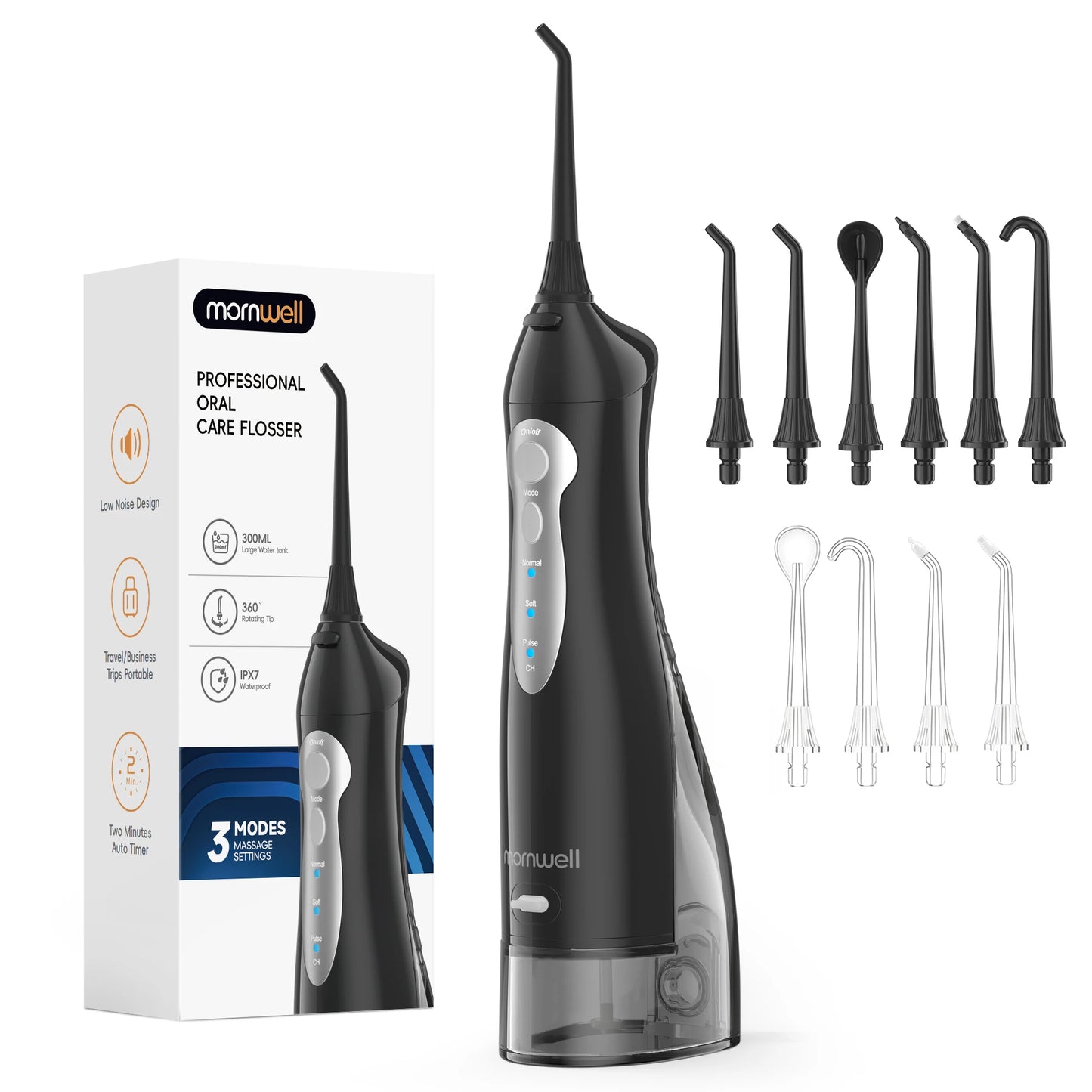D52 Portable Cordless Water Flosser USB Rechargeable Water Jet Floss Tooth Pick 6 Jet Tip 300ml 3 Modes Teeth Clean for Travel Beauty World Shop