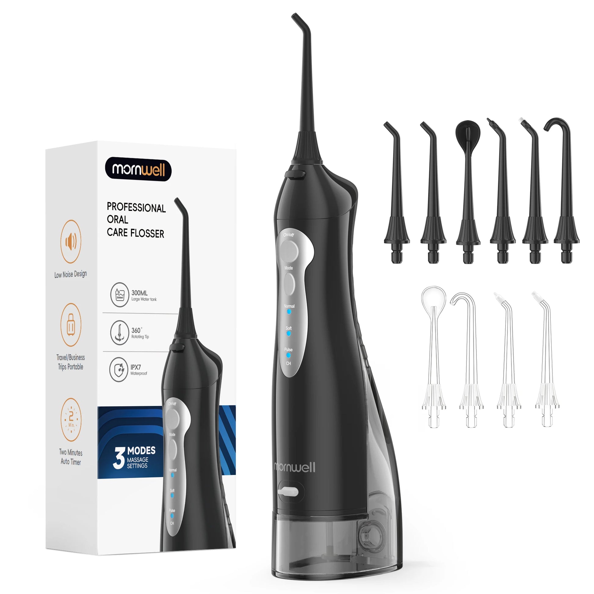 D52 Portable Cordless Water Flosser USB Rechargeable Water Jet Floss Tooth Pick 6 Jet Tip 300ml 3 Modes Teeth Clean for Travel Beauty World Shop