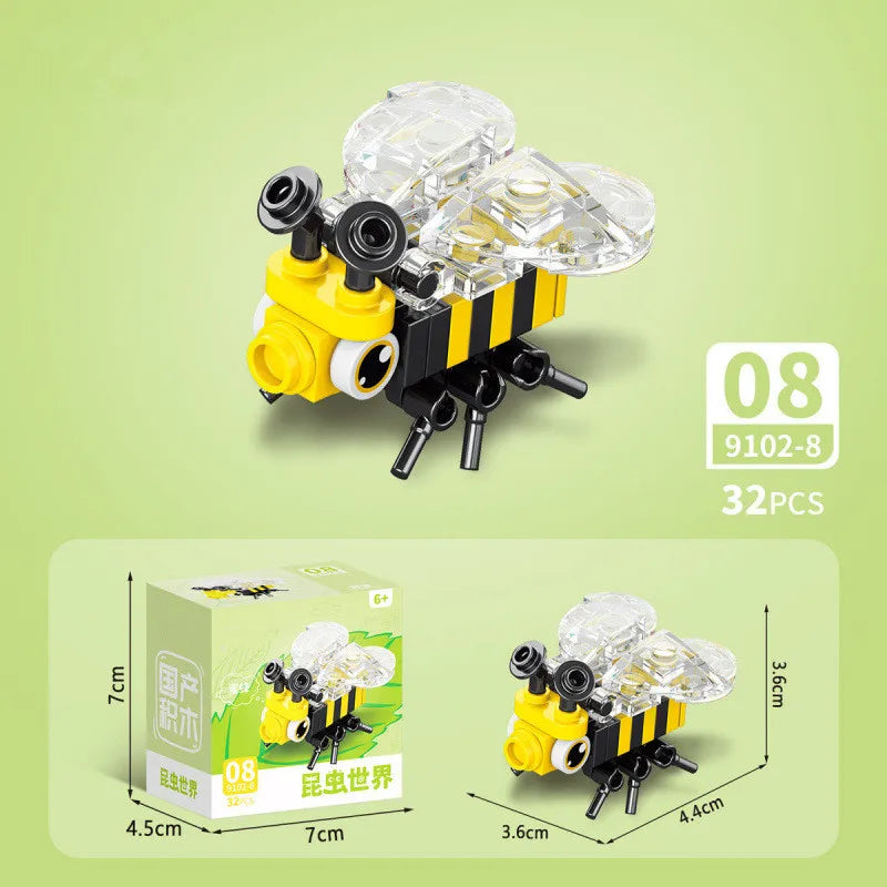 Insect World Animals Scorpion Mantis Ants Spider Birds Marine Animal Building Blocks Toys Desktop Ornaments Bricks Kids Gift Beauty World Shop