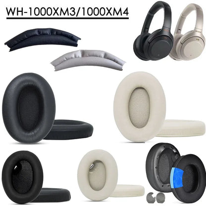 MOUDUNG Replacement Earpads Headband for Sony WH-1000XM3 WH-1000XM4 Headset Ear pads Headphones Leather Sleeve Earphone Earmuff