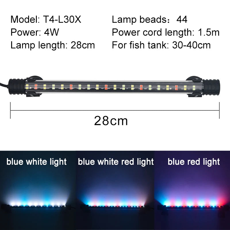 Waterproof LED Aquarium Light Fish Tank Underwater Lamp Clip Light Aquariums Decor Lighting Submersible Lamp Plant Grow 220-240V Beauty World Shop