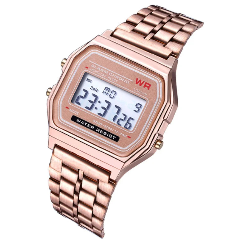 F91W Non-Waterproof Steel Band Watch For Women, Men, Business Clock, Multi-Functional LED Digital Sports Watch, Electronic Clock Beauty World Shop