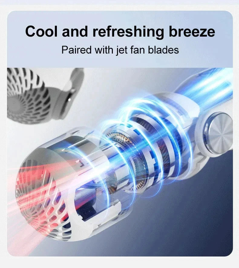 Portable Neck Hanging Fan With Usb Charging Adjustable Bladeless Turbofan Bladeless Student Dormitory Home Outdoor Cooling Beauty World Shop