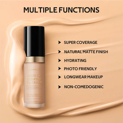 Long-lasting Coverage Concealer Matte Foundation Multi-Use Cream Oil Free Highlight and Retouch Face Makeup Products for Women Beauty World Shop