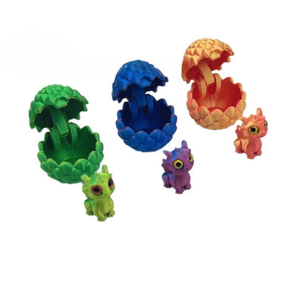 3D Printed Toys Artistic Dragon Egg Statue Small Hatching Dragon Figure Modern Home Decoration Miniature Desk Decor Beauty World Shop