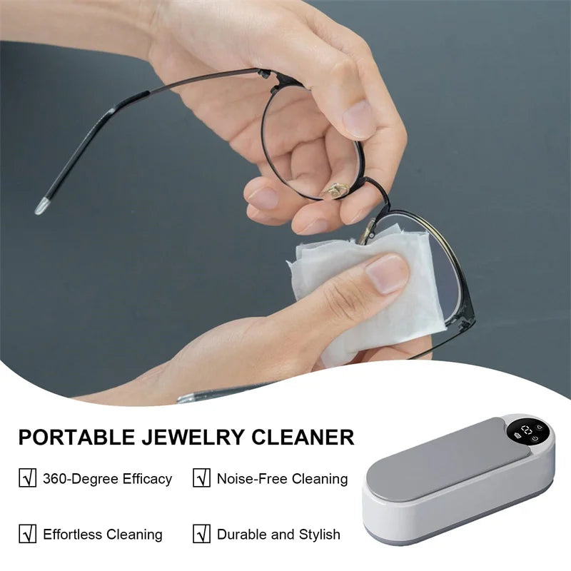 Portable Household Cleaning Machine, 450ml Clean Pod Ultrasonic Cleaner, Jewelry Cleaner Machine for Ring, Glasses, Makeup Brush Beauty World Shop