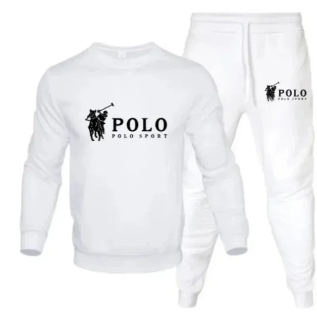 Men's autumn and winter sets of round-neck sweatshirts and jogging pants autumn and winter fashion outdoor fitness and casual Beauty World Shop