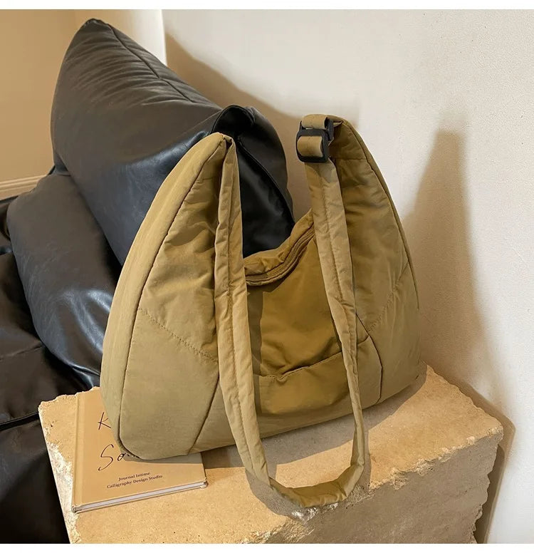 Trendy Women's Soft Cloth Shoulder Bag Solid Color Student 2026 Spring Y2k Casual Style Big Handbags Crossbody Bags for Women Beauty World Shop