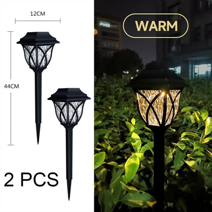2pcs Led Solar Lawn Lights Outdoor Lamp Waterproof Warm Light Garden Courtyard For Walkway Path Villa Landscape Lights Beauty World Shop