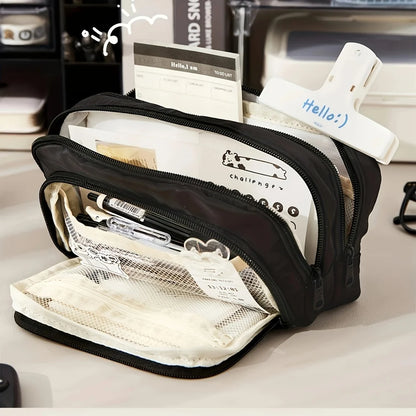 A Large-capacity Multi-layer Pencil Case, A Simple Multi-purpose Student Stationery Box And Makeup Storage Bag Beauty World Shop