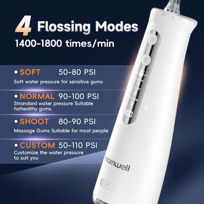 Mornwell 5032 Water Floss Sonic Water Flosser 270ML Tank Oral Teeth Whitening Home Appliance Teeth Cleaner Oral Water Jet Beauty World Shop