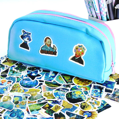 100Pcs Van Gogh Cute Stickers Pack Aesthetic Stationery Supplies Lot Korean Paper Kawaii Office Teacher School Diary Decoration Beauty World Shop