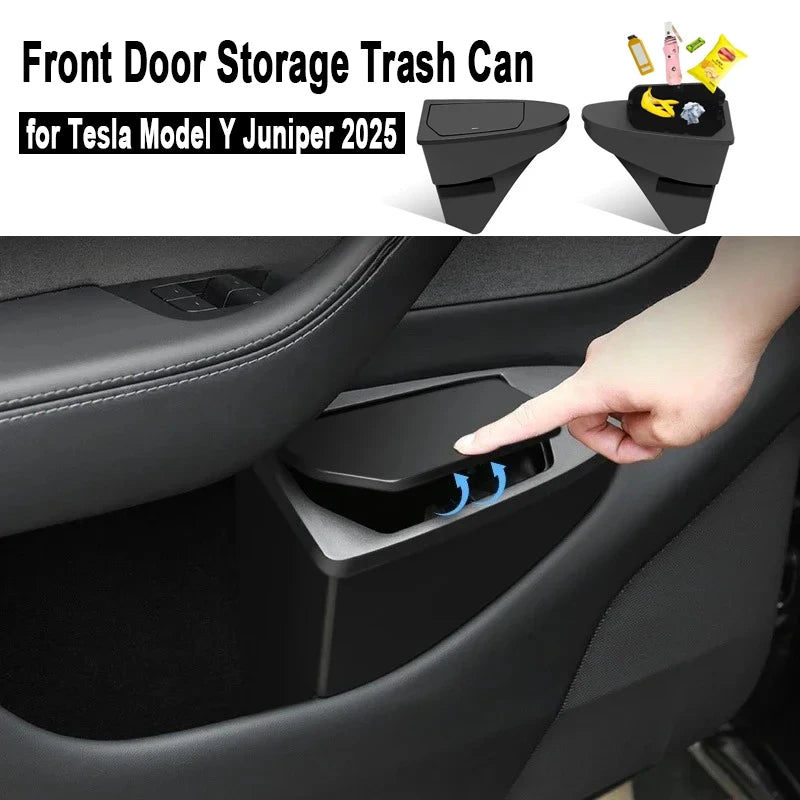 Front Door Storage Trash Can for Tesla Model Y Juniper 2025 Car Door Storage Box Multi Functional Storage Box Car Accessories Beauty World Shop