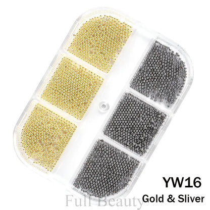 6Grids Metallic Rivet Punk Nail Charm Gold/Silver/Black Cone Spike Studs Nail Art Jewels Aolly Mini Rivet Studs Nail Supplies Beauty World Shop