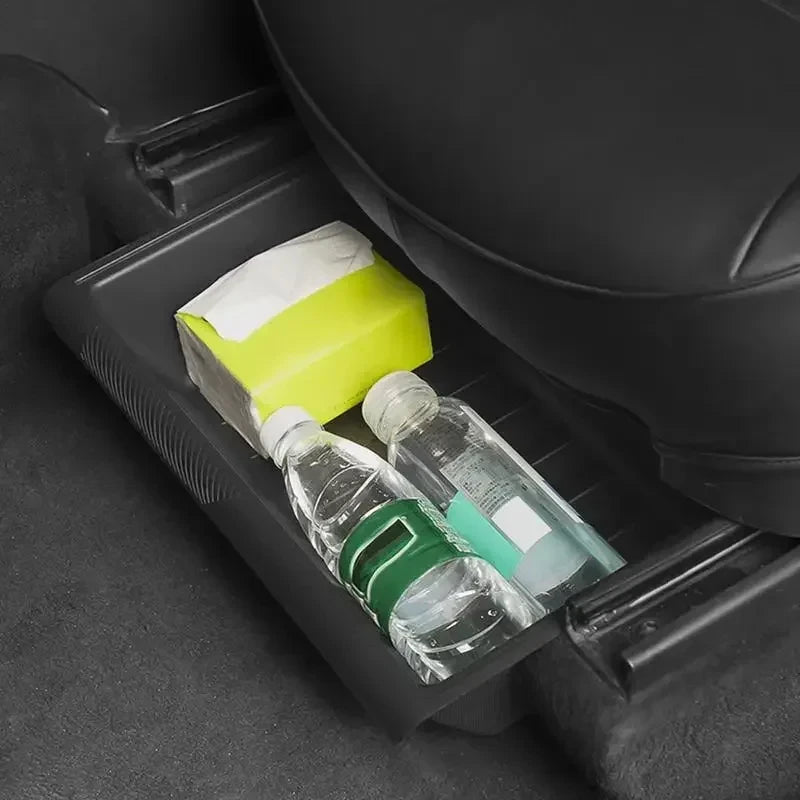 For Tesla Model Y Under Seat Storage Box Case Car Seat Organizer Vehicle Underseat Drawer Holder for Tesla Model Y Interior Tray Beauty World Shop