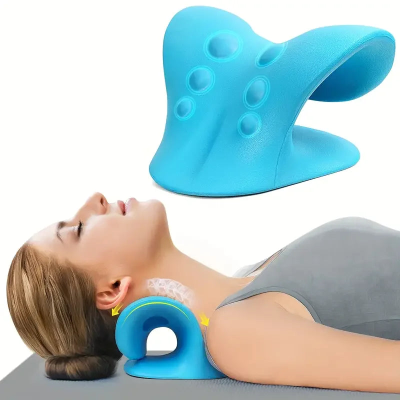 Neck Shoulder Stretcher Relaxer Cervical Spine Stretch Muscle Relaxation Traction Device Massage Pillow Correction Chiropractic Beauty World Shop