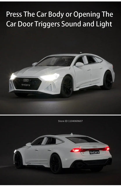 1:32 Audi RS7 Sportback Model Toy Cars Alloy Diecast 6 Doors Opened with Pull Back Rubber Tires Ornament Vehicle Toys Gifts Beauty World Shop