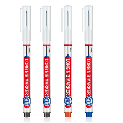 4Pcs/Set 20mm Deep Hole Long Nib Head Markers For Metal Perforating Pen Waterproof Bathroom Woodworking Decoration Multi-Purpose Beauty World Shop