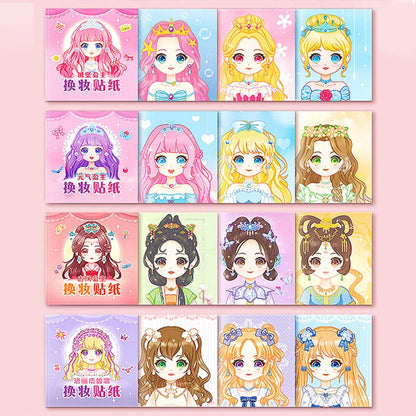 1set Toy Puzzle Stickers Reusable for Girls Cartoon Princess Make a Face Stickers Handicrafts Creative Kids Stickers Beauty World Shop