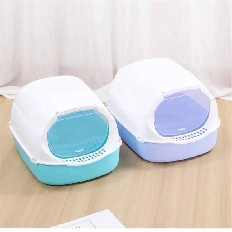 Kitty Sandbox Cat Litter Box Semi-enclosed Splashproof Cat Tray Cat Toilet Cleaning Basin Supplies Pet Toilet Kitten Tray Bedpan Beauty World Shop