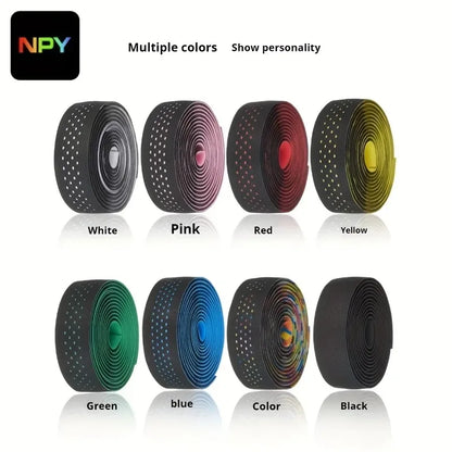 NPY2026 Road Bike Cycling Bar Colorful Tape Bicycle Handle Belt Cork EVA  Damping AntiVibration Tape Wrap With 2 Plug Fixed Gear Beauty World Shop