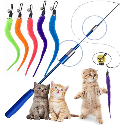 Replace Plush Cat Toy Accessories Worms Replacement Head Funny Cat Stick Pet Toys 5/10/6/11 Pcs Beauty World Shop
