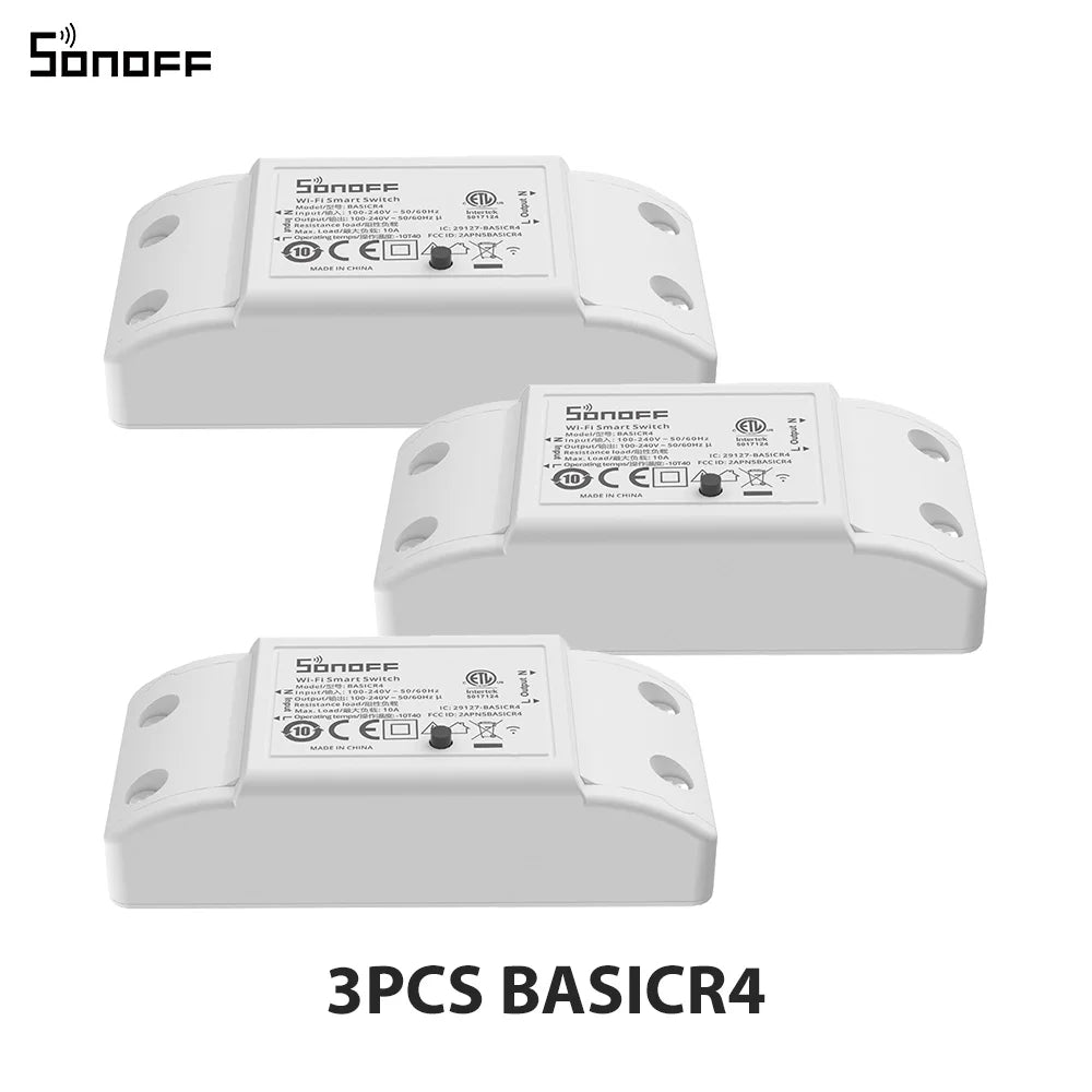 1-10PCS SONOFF BASICR4 WiFi Smart Switch ESP32 Magic Switch Mode Reliable Safe EWeLink Remote Control with S-MATE2 Alexa Google Beauty World Shop