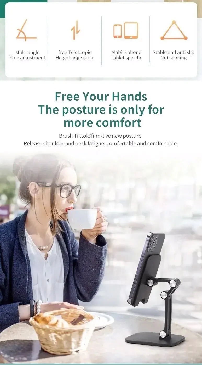 Desktop Phone Holder Can Be Freely Raised And Lowered, Adjustable In Height, Foldable, Portable Tablet For Live Streaming Beauty World Shop