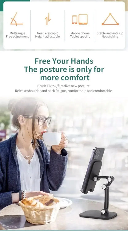 Desktop Phone Holder Can Be Freely Raised And Lowered, Adjustable In Height, Foldable, Portable Tablet For Live Streaming Beauty World Shop