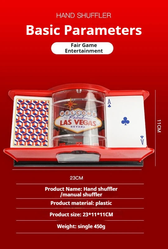 Red/Black Manual Card Shuffler 2 Deck with Hand Crank, Card Shuffler for Blackjack, UNO, Poker, Playing Card Dealer Machine Beauty World Shop