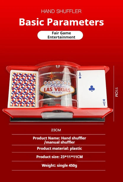 Red/Black Manual Card Shuffler 2 Deck with Hand Crank, Card Shuffler for Blackjack, UNO, Poker, Playing Card Dealer Machine Beauty World Shop
