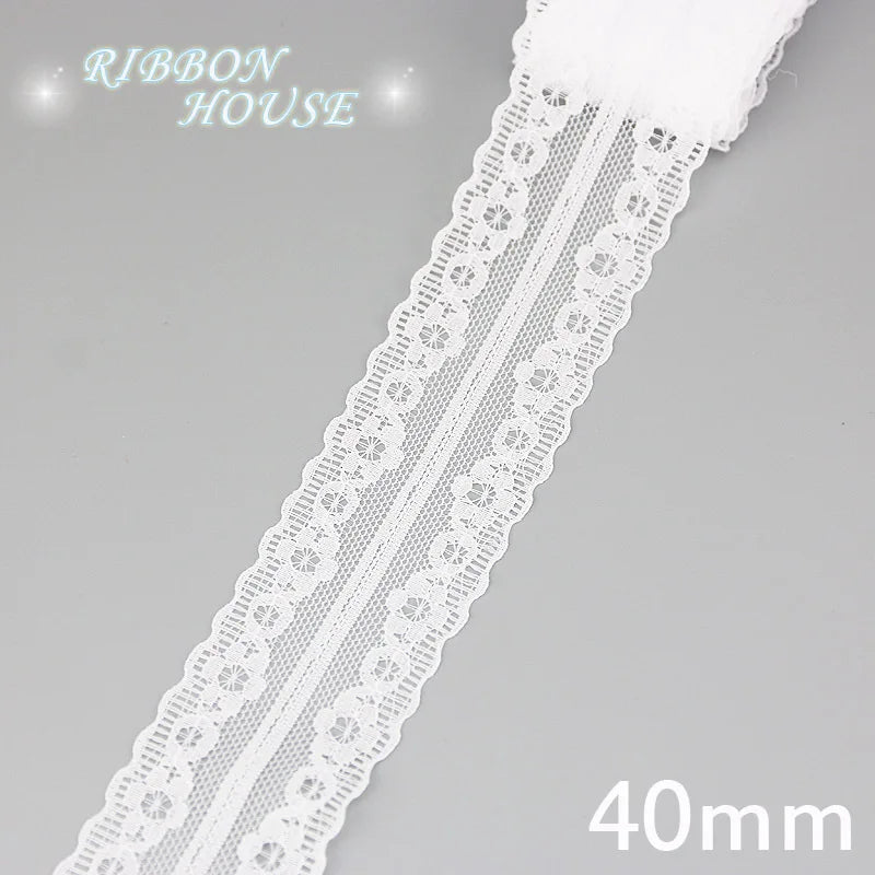 (5 yards/roll) white Lace ribbon fabric Webbing Decoration Lovely gift packing polyester Material Home Accessories Store