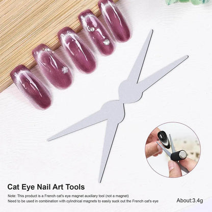 Double-head French Nail Art Magnet Set Cat Eye Magnetic Rod Combination Nail Art DIY V-Shaped Effect Gel Nail Polish Magnet Beauty Trend Shop