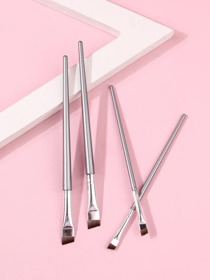 4PCS Liquid Eyeliner Brush Ultra Thin Fine Oblique Angle Flat Head Eyebrow Brush Beauty World Shop