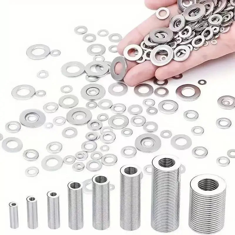 360/580pcs 304 Stainless Steel Flat Washers Set, Perfect For Home Decor, Factory Repair, Kitchens, Shops & More Beauty World Shop