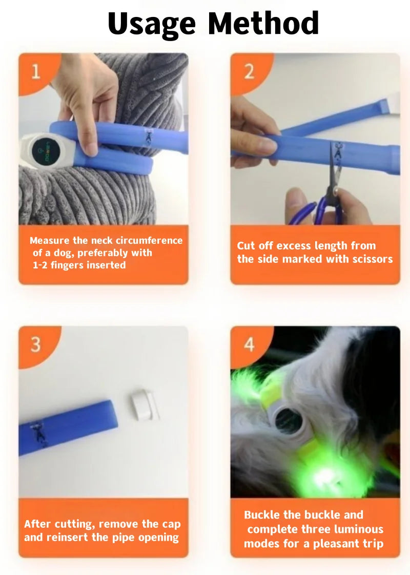 New Led Luminous Dog Collar PVC Waterproof , For Large Medium Small Dogs Collar Usb Light Night Safety Pet Glowing Accessories Beauty World Shop