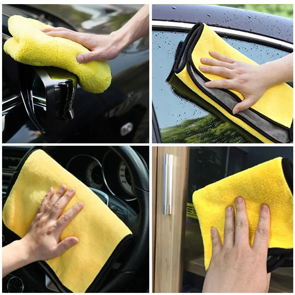 Car Wash Microfiber Towel 30x30/60CM Car Cleaning Drying Cloth Hemming Car Care Cloth Detailing Car Wash Towel Beauty World Shop