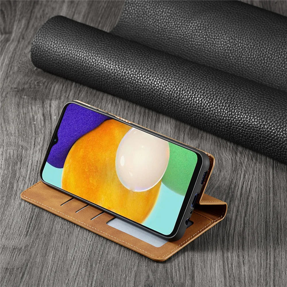 Leather Phone Case For Samsung S26 S25 edge S24 S23 FE S22 Ultra S21 S20 S10 Plus Note 20 10 9 Magntic Flip Card Wallet Cover Beauty World Shop
