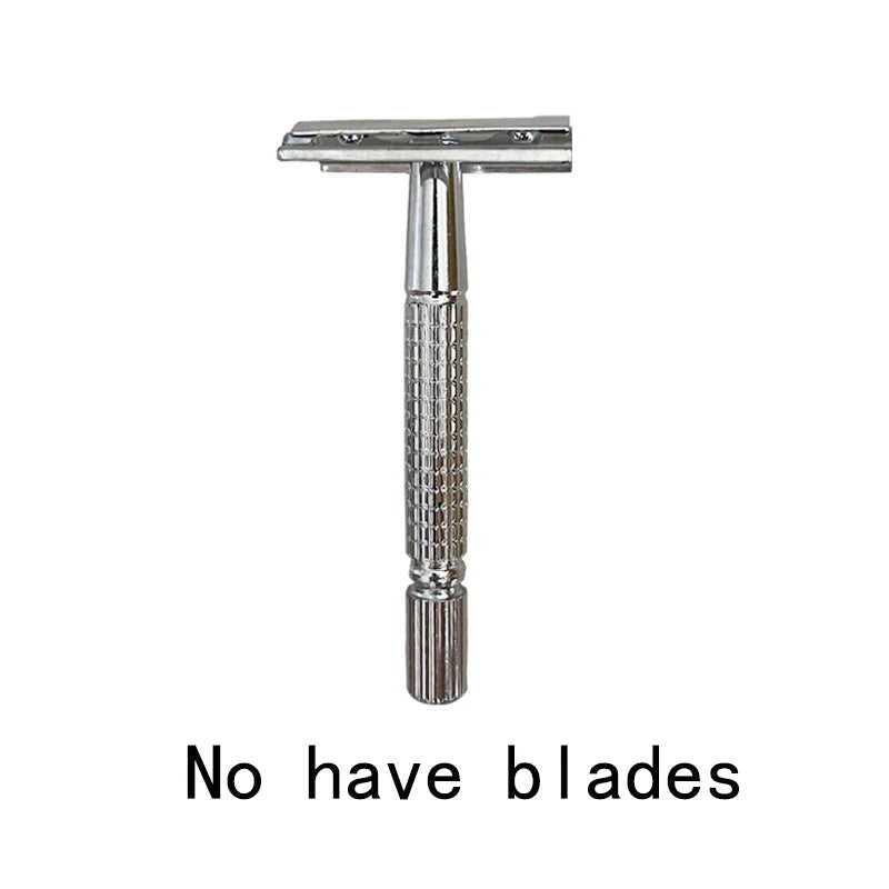 Stainless steel double-sided shaver, men's shaver, sharp blade replaceable, old-fashioned shaver,suitable for hair removal Beauty World Shop