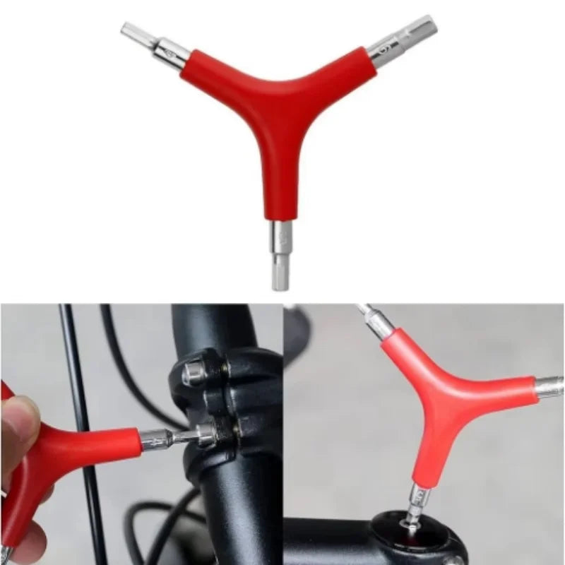 Bicycle Repair Combination Portable Wrench Three-pronged Outer Hexagonal Tool Y-socket Wrench Mountain Bike Tool Beauty World Shop