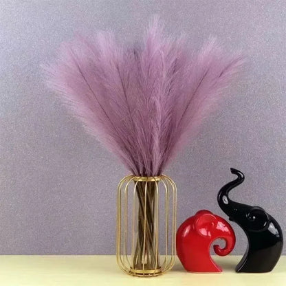 10PCS Artificial Pompous Grass Pompass Branches Fake Fluffy Stems Plants Vase Filler for Home Boho Decor Flower Arrangement Beauty World Shop