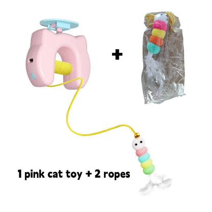 New Type Of Electric Cat Toy with 2 Ropes Smart Hanging Door Auto Swing Feather Toy A Self-entertainment And Cat-teasing Wonder Beauty World Shop