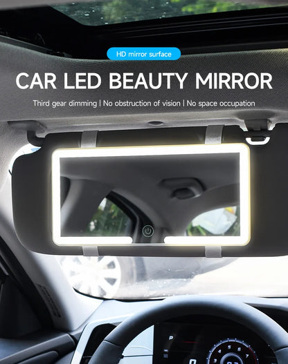 Fccemc Car Sun Visor Makeup Mirror LED Touch Screen Adjustable Brightness Auto Interior Makeup HD Mirror Charging Vanity Mirror Beauty World Shop