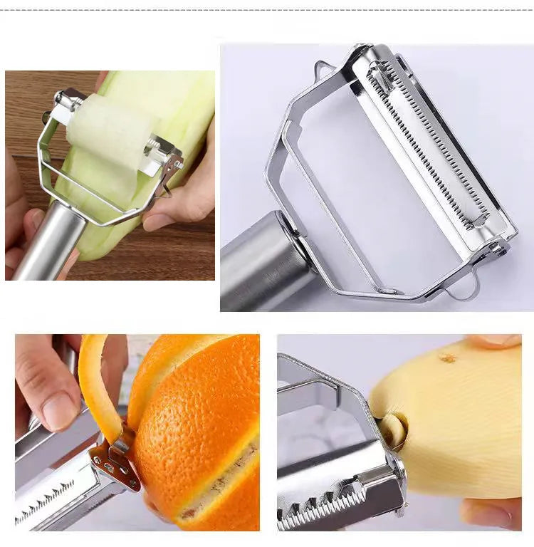 Kitchen Vegetable Peeler Stainless Steel Melon Planer Double-Head Peeler Household Multiple-Function Fruit And Vegetable Peeler Beauty World Shop