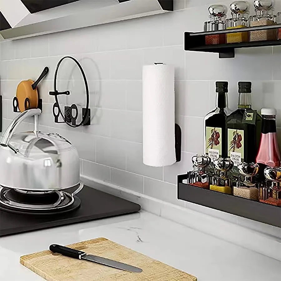 Kitchen Paper Towel Holder Adhesive Tissue Hanger Toilet Roll Paper Dispenser Cabinet Storage Napkin Rack Bathroom Accessories Beauty World Shop